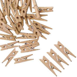 Декоративные прищепки Крафт 2,5 см. Дерево, 24 шт.