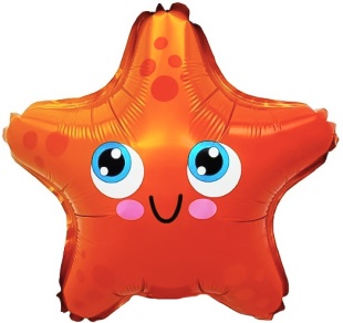 Шар с клапаном (13''/33 см) Мини-фигура, Морская звезда, 1 шт.