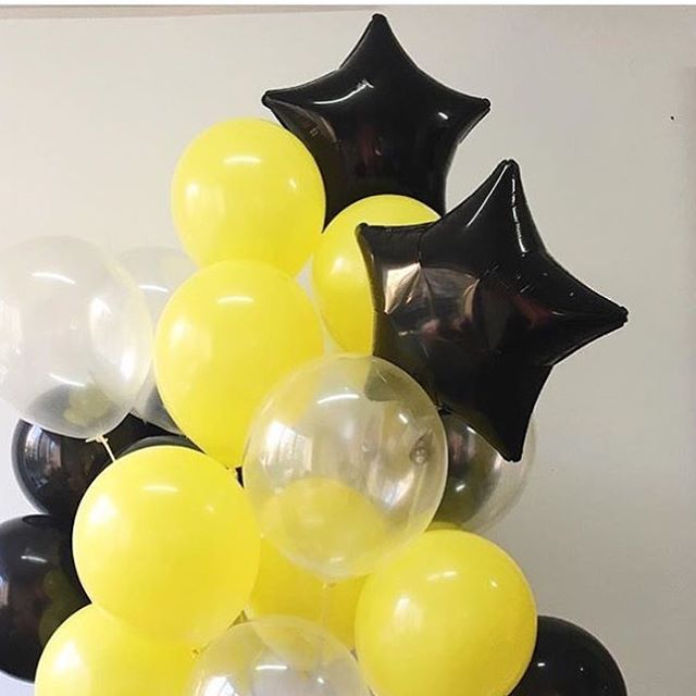 Шар (18''/46 см) Звезда, Черный, 1 шт.