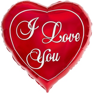 Шар (9''/23 см) Мини-сердце, Я Люблю Тебя, Красный, 1 шт.