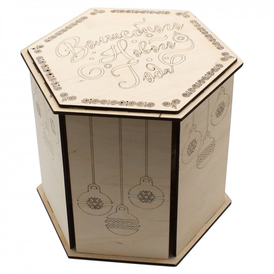 Декоративный ящик Новогодний, 20*12*13 см, 1 шт. 