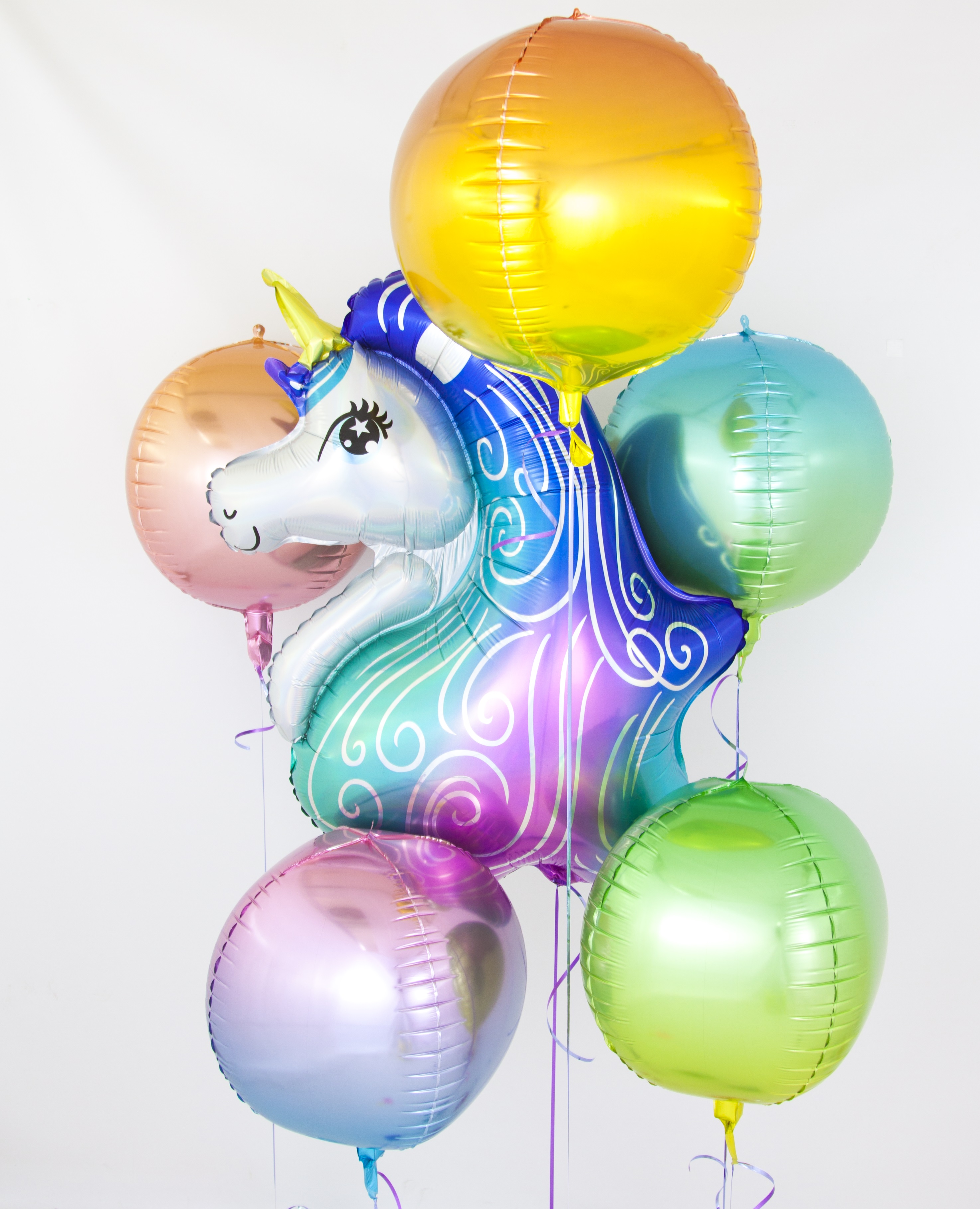 Шар 3D (24''/61 см) Сфера, Оранжевый, Градиент, 1 шт.