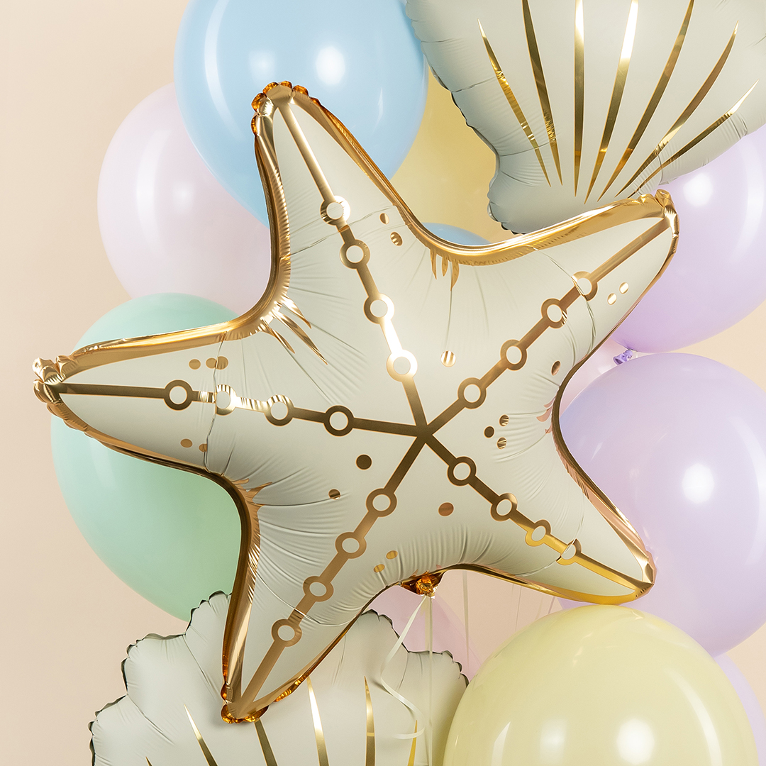 Шар (29''/74 см) Фигура, Морская звезда, Кремовый, Сатин, 1 шт.