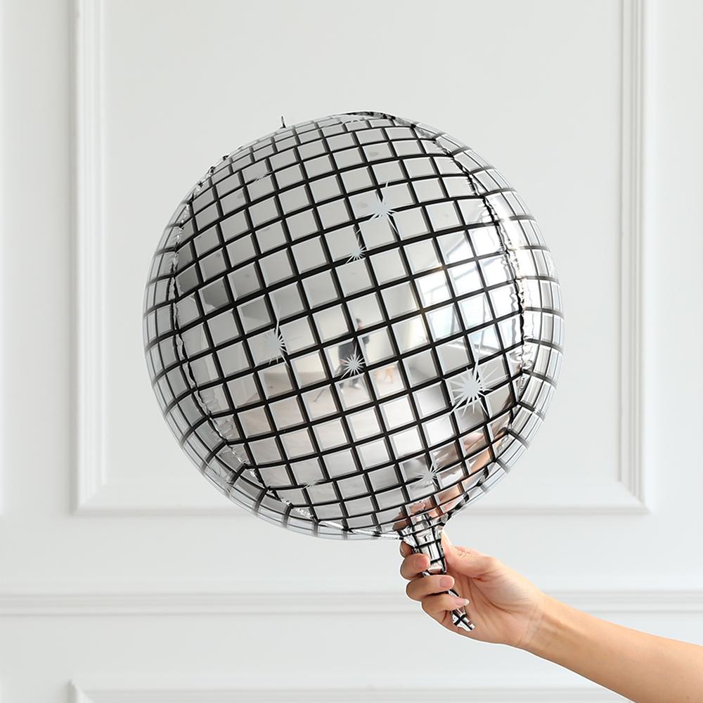 Шар 3D (22''/56 см) Сфера, Диско, Серебро, 1 шт.