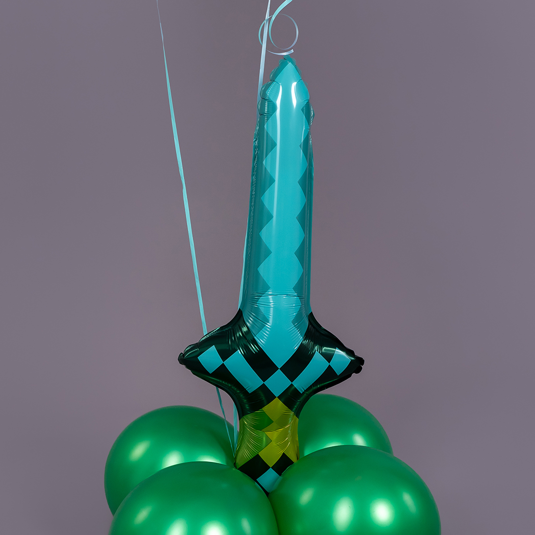 Шар (24''/61 см) Фигура, Пиксели, Меч (надув воздухом), 1 шт.