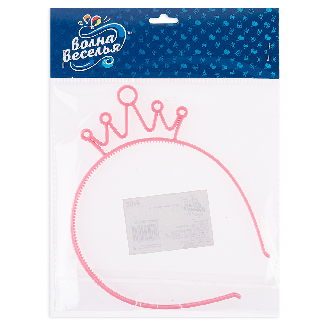 Ободок, Корона, Розовый, 1 шт. 