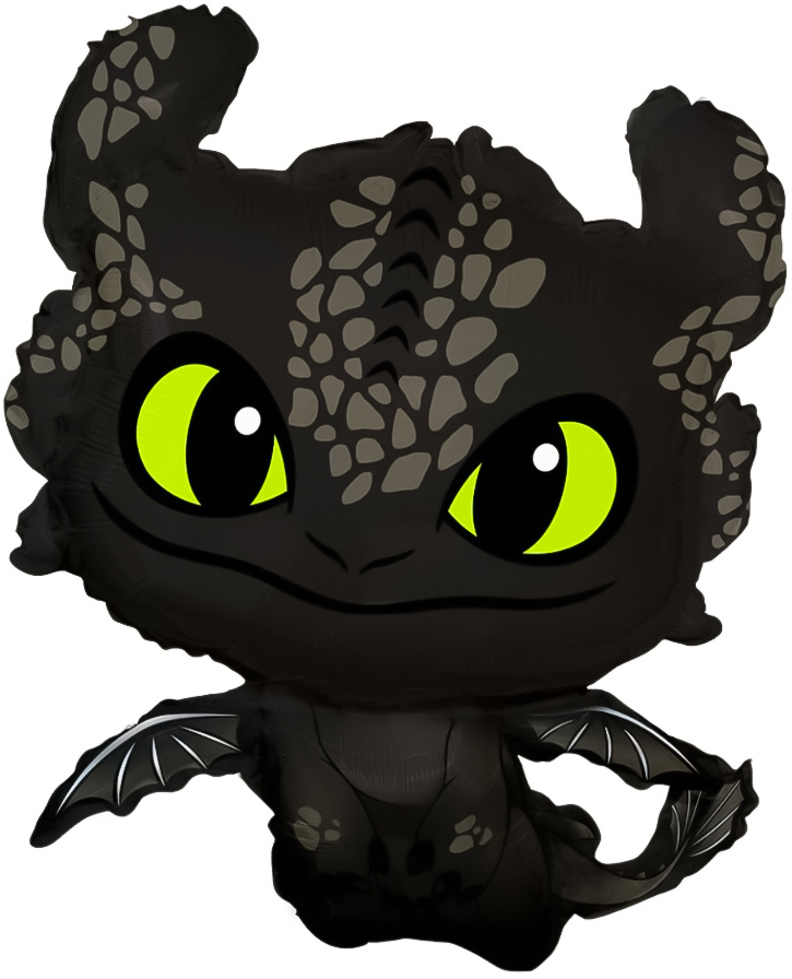 Шар (32''/81 см) Фигура, Любимый Дракон, Черный, 1 шт.