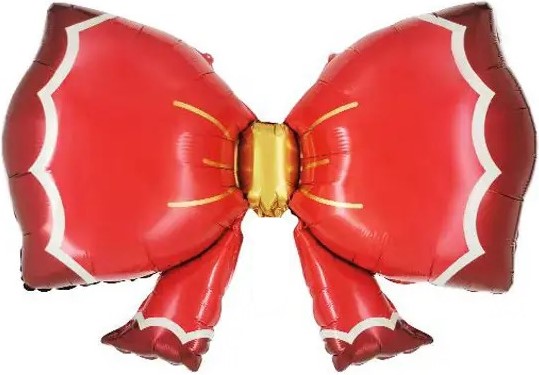 Шар (37''/94 см) Фигура, Бант, Красный, 1 шт.