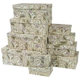Набор коробок Деньги, 33*20*13 см, 10 шт. в упак. 