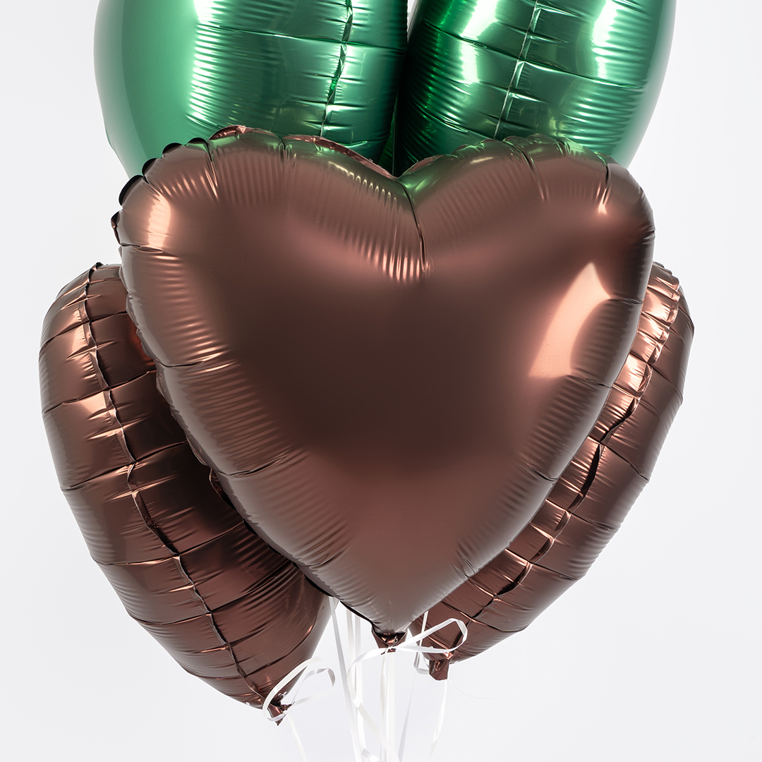 Шар (19''/48 см) Сердце, Каштан, Бохо, 1 шт.