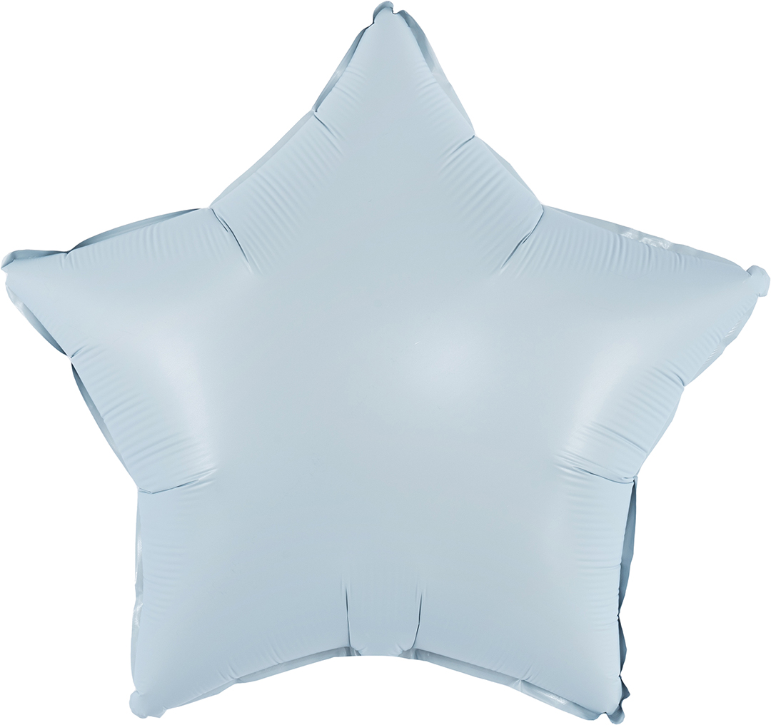 Шар (30''/76 см) Звезда, Голубой, Сатин, 1 шт. в уп.
