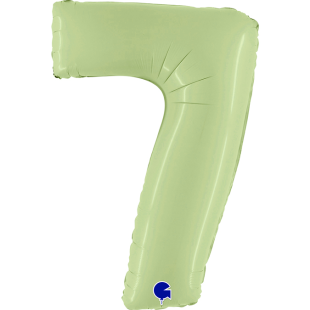 Шар (40''/102 см) Цифра, 7, Оливковый, Сатин, 1 шт. в уп.