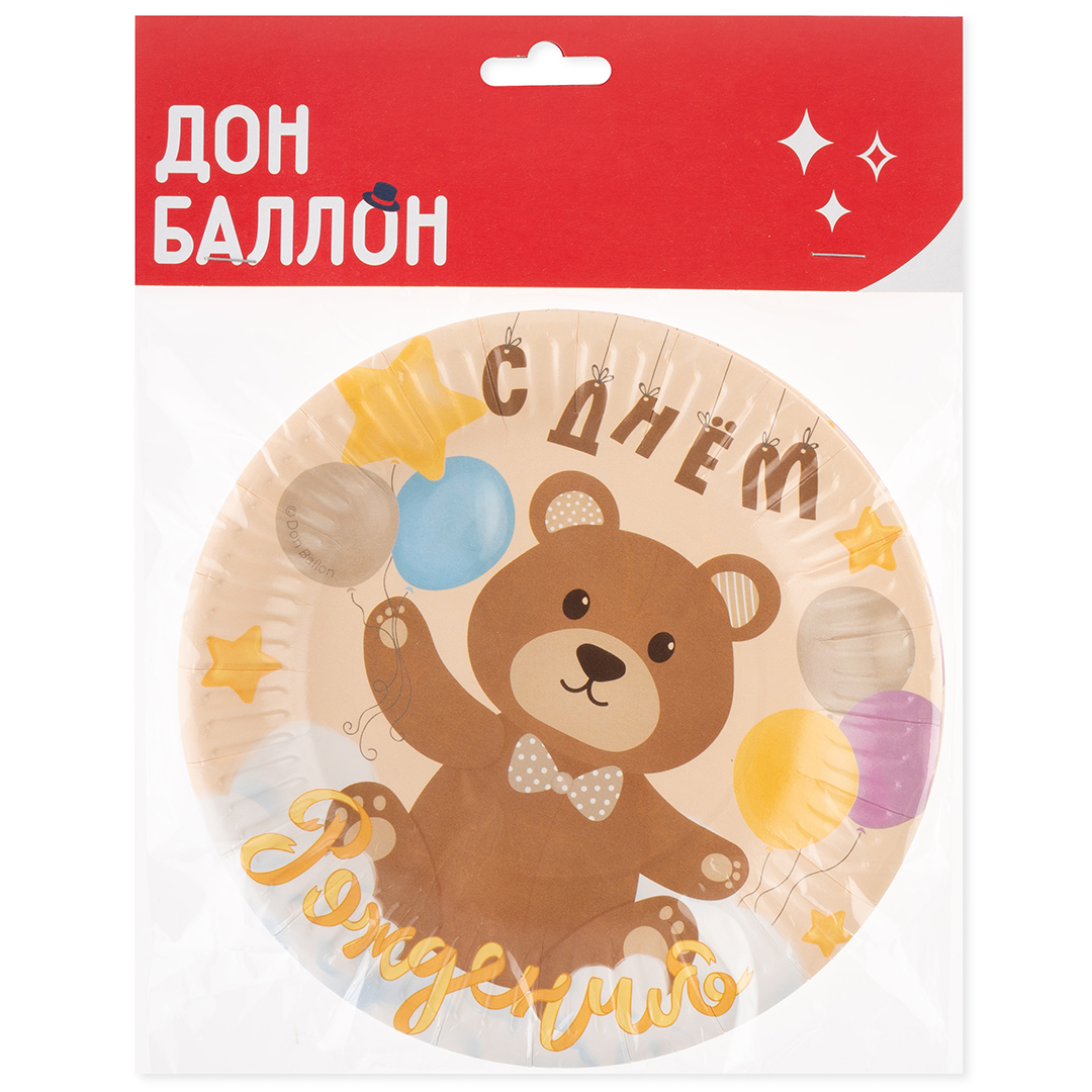 Тарелки (7''/18 см) Любимый мишка, 6 шт.