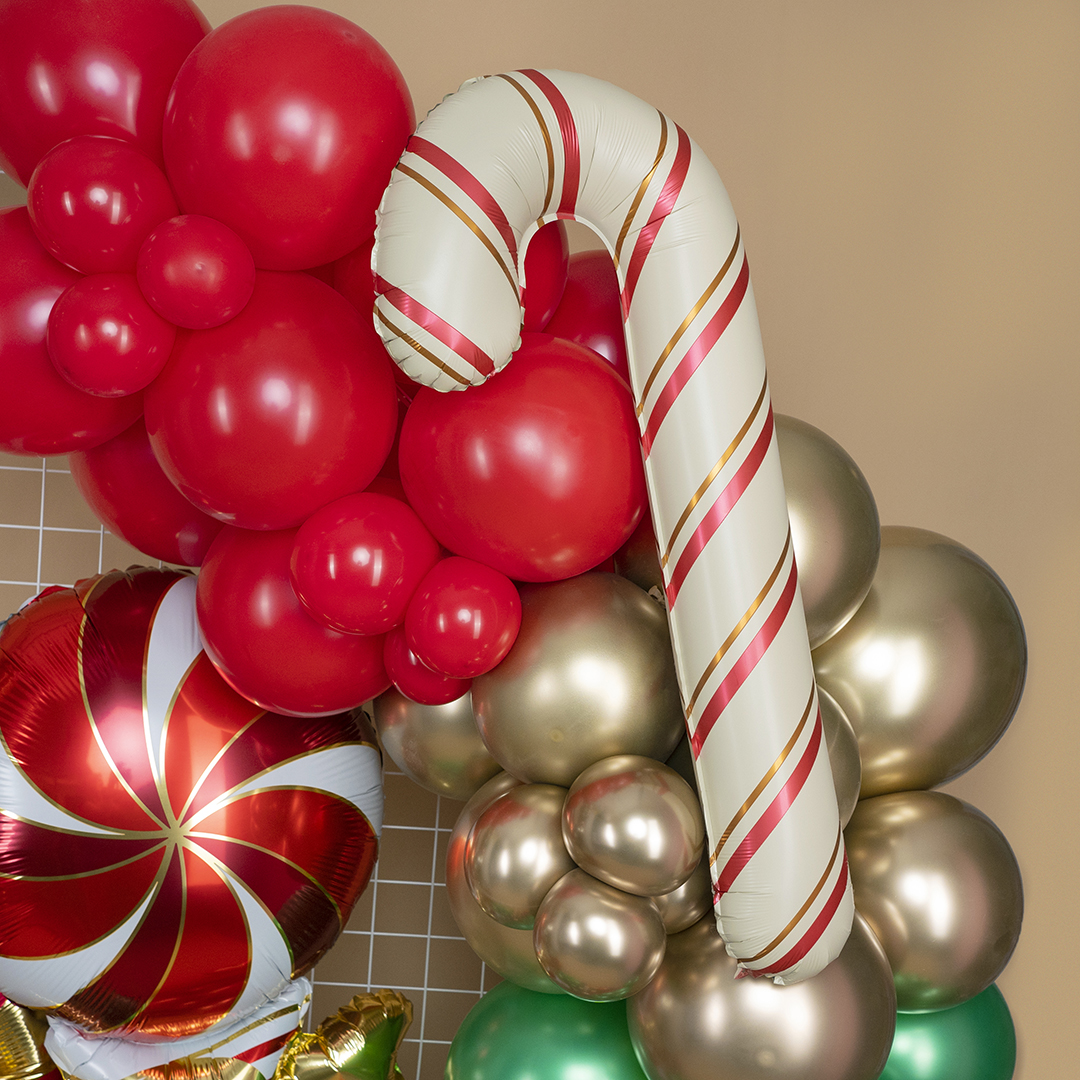 Шар (33''/84 см) Фигура, Леденец трость (надув воздухом), Сатин, 1 шт.