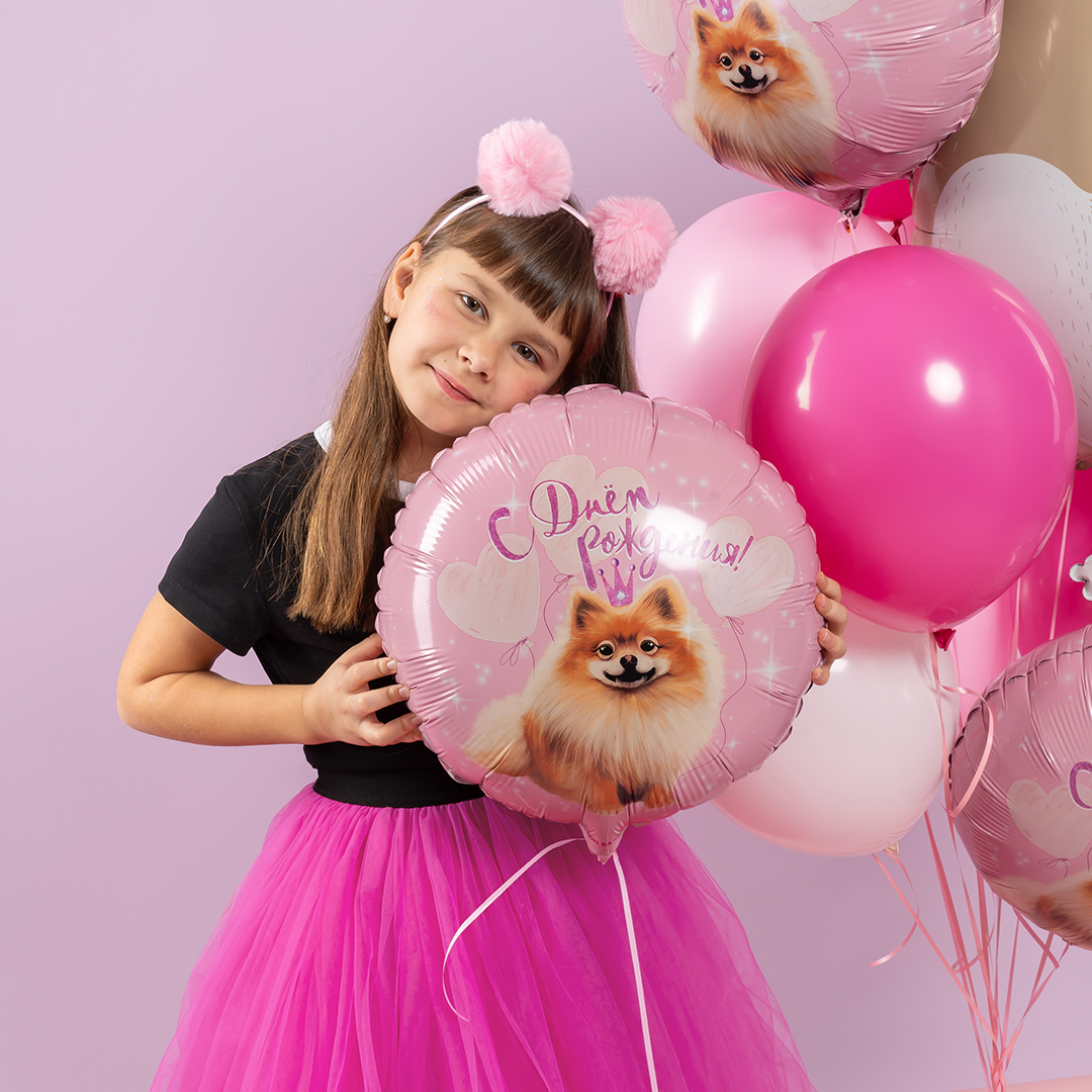 Ободок, Пушистые помпончики, Розовый, 1 шт. 