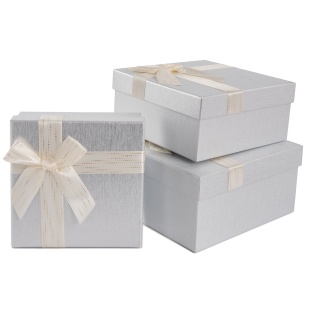 Набор коробок Чудесный подарок, Серебро, 19*19*9,8 см, 3 шт. в упак. 