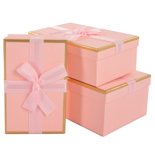 Набор коробок  Стильный презент, Розовый, 23*16*9,5 см, 3 шт. в упак. 