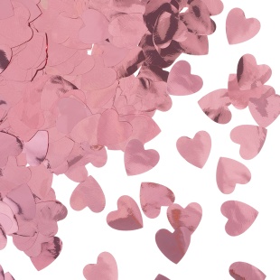 Конфетти фольга Сердце, Светло-розовый, Металлик, 2,5 см, 50 г.