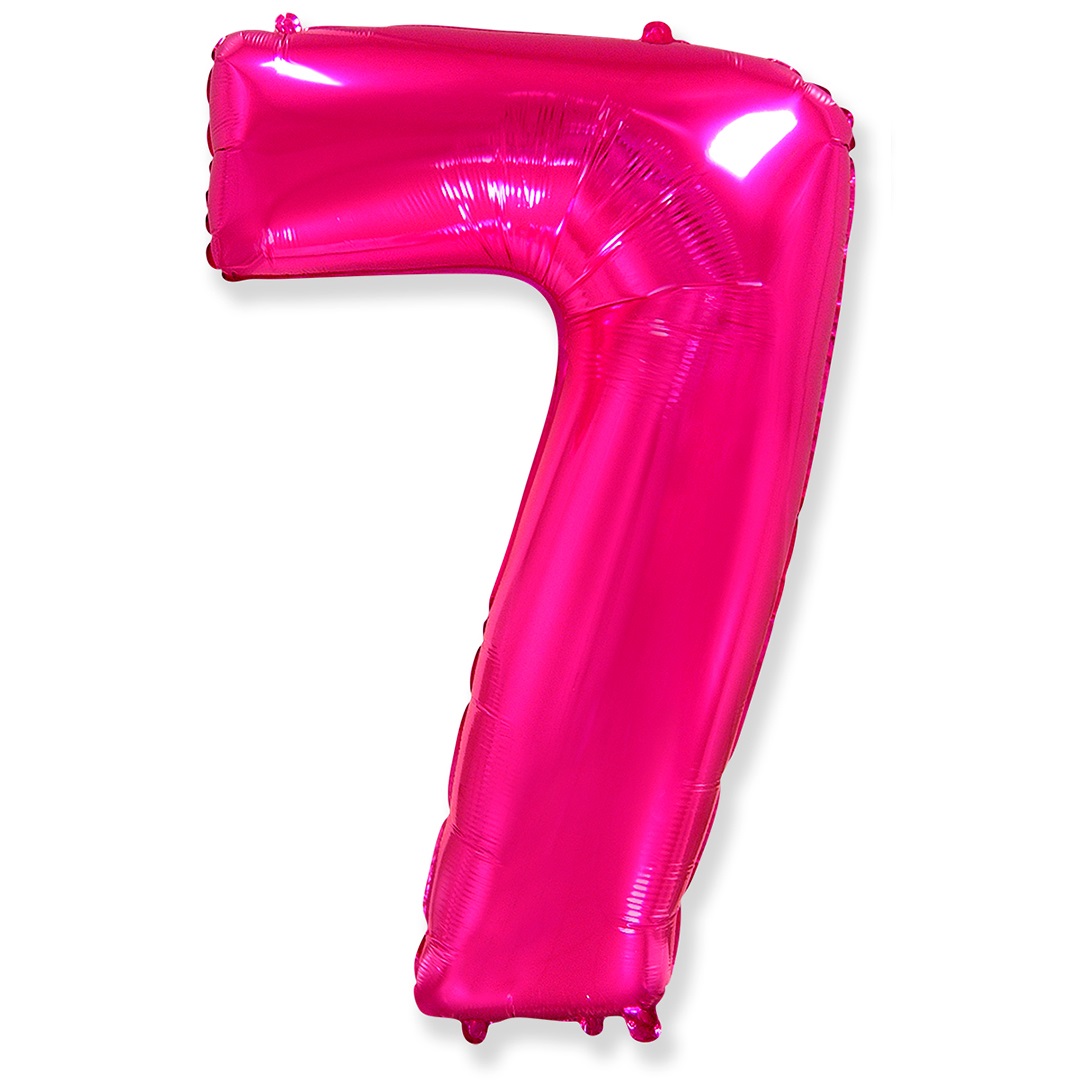 Шар (40''/102 см) Цифра, 7, Фуше, 1 шт. в уп.