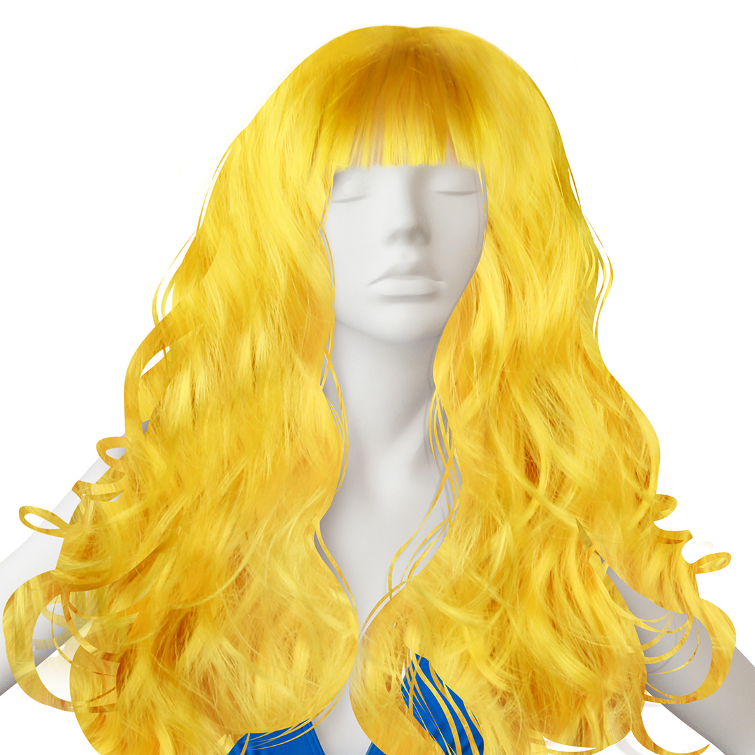 Парик карнавальный, 160 гр, Локоны, Желтый, 1 шт. в упак. 