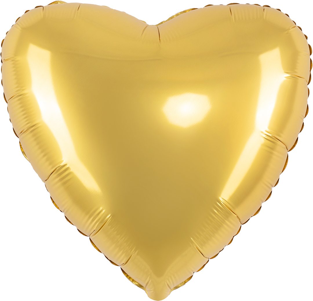 Шар (18''/46 см) Сердце, Яркое золото, Сатин, 1 шт.
