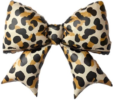 Шар (34''/86 см) Фигура, Бант, Леопардовый принт, 1 шт.