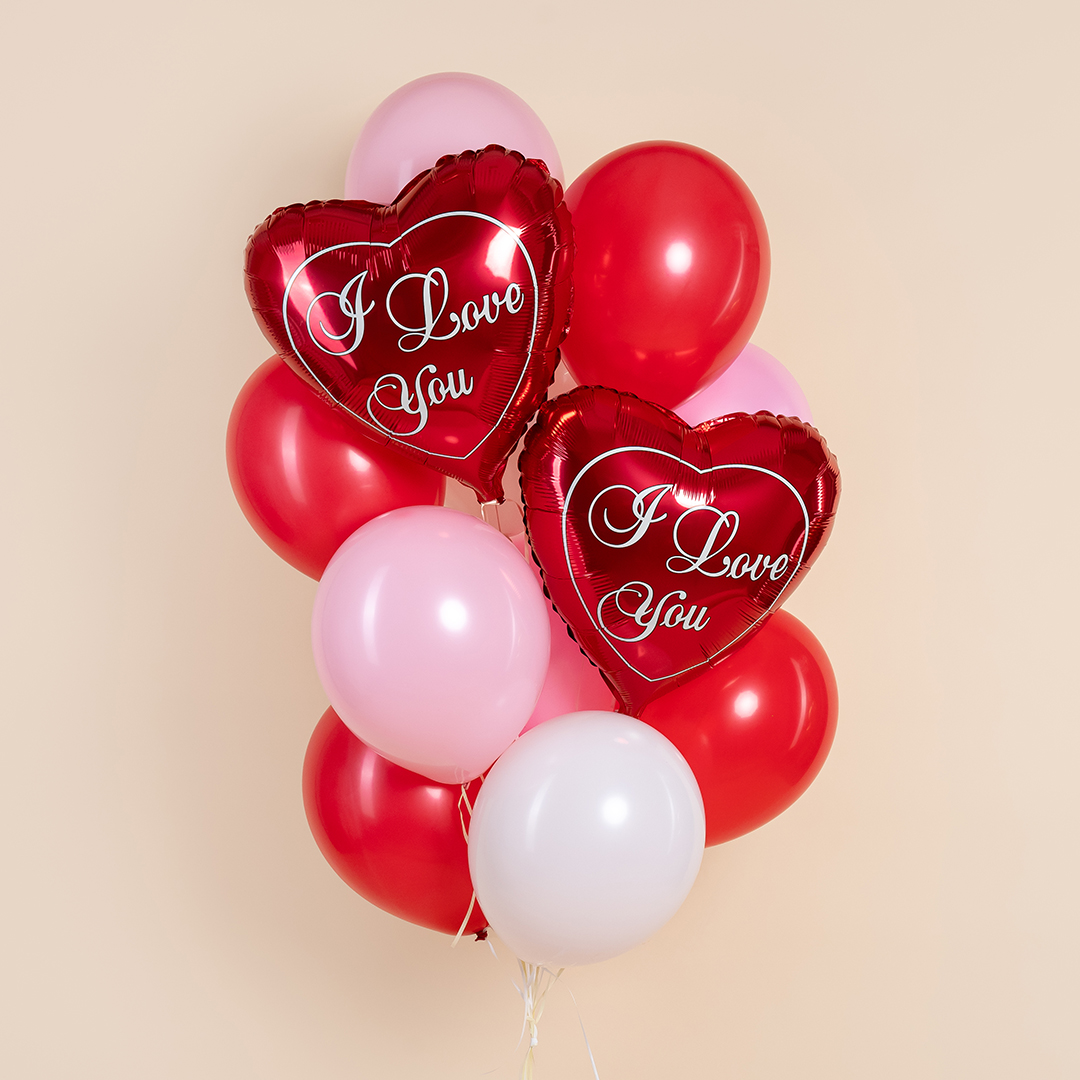 Шар (18''/46 см) Сердце, Я Люблю Тебя, Красный, 1 шт.