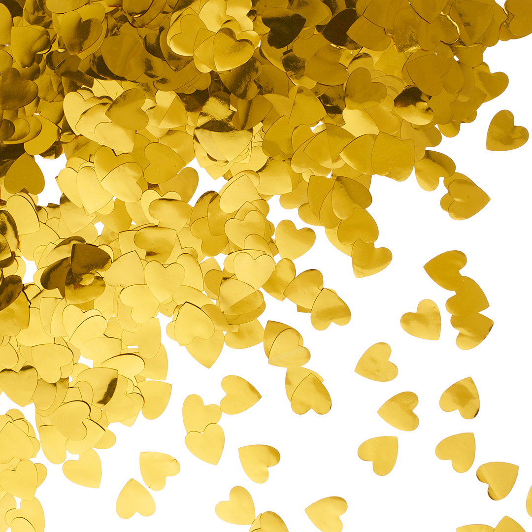Конфетти фольга Сердце, Золото, Металлик, 1,5 см, 50 г.