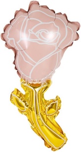 Шар с клапаном (14''/36 см) Мини-цветок, Роза, Нежно-розовый, 5 шт. в уп.