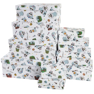 Набор коробок С Днем Рождения! (енотики), 33*20*13 см, 10 шт. в упак. 