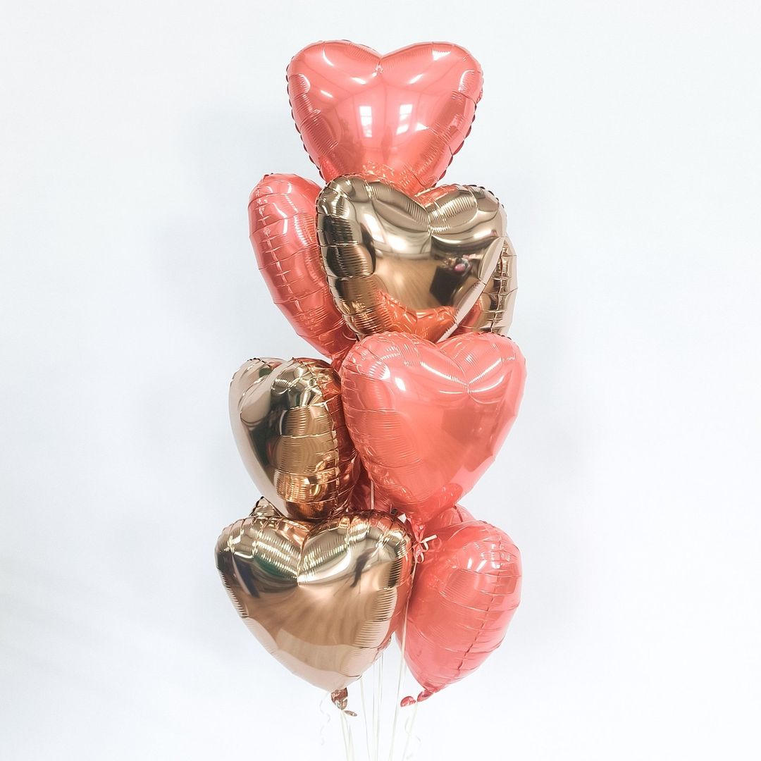 Шар (19''/48 см) Сердце, Розовое Золото, 1 шт.