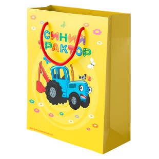 Пакет подарочный, 210гр, Синий трактор, 23*18*10 см, 1 шт.