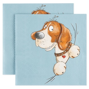 Сервировочные салфетки, Веселая собачка, 33*33 см, 20 шт.