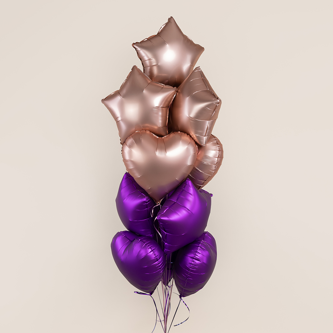 Шар (18''/46 см) Сердце, Розовое Золото, Сатин, 1 шт.