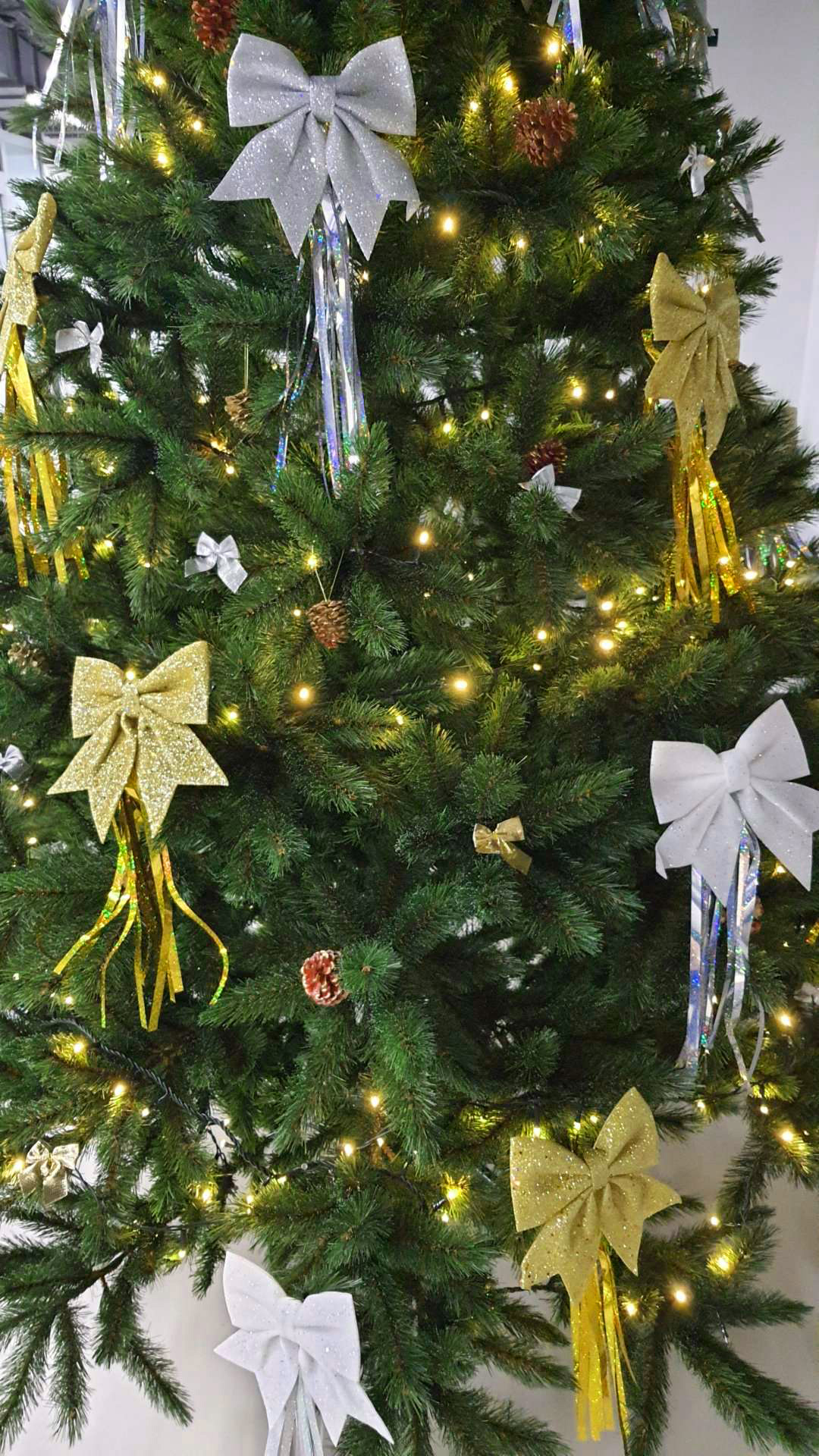 Декоративный бант Праздничный, Золото, с блестками, 15*20 см, 1 шт. в упак. 