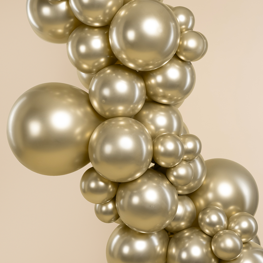 Шар (5''/13 см), Белое золото, хром, 50 шт.