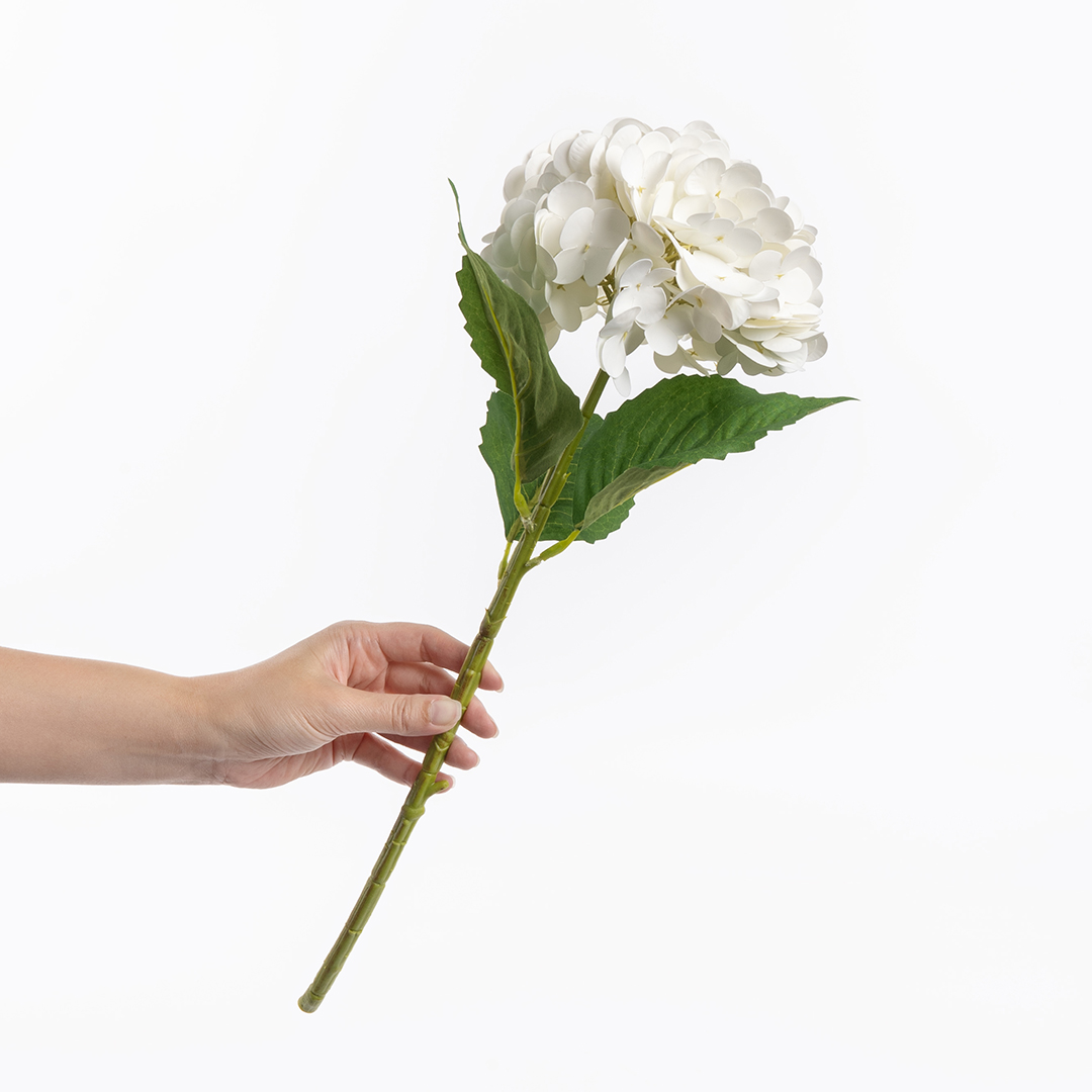 Гортензия, искусственная, Кремовый, 52 см, 1 шт. в упак. 