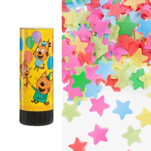 Хлопушка пружинная (4/10 см), Три Кота, Играем вместе, Звезды тишью, Ассорти, 1 шт.