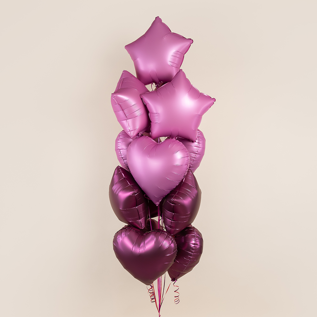 Шар (18''/46 см) Сердце, Бургундия, Сатин, 1 шт.