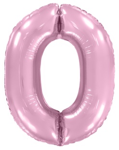 Шар (40''/102 см) Цифра, 0, Розовый, Макарунс, 1 шт. в уп.