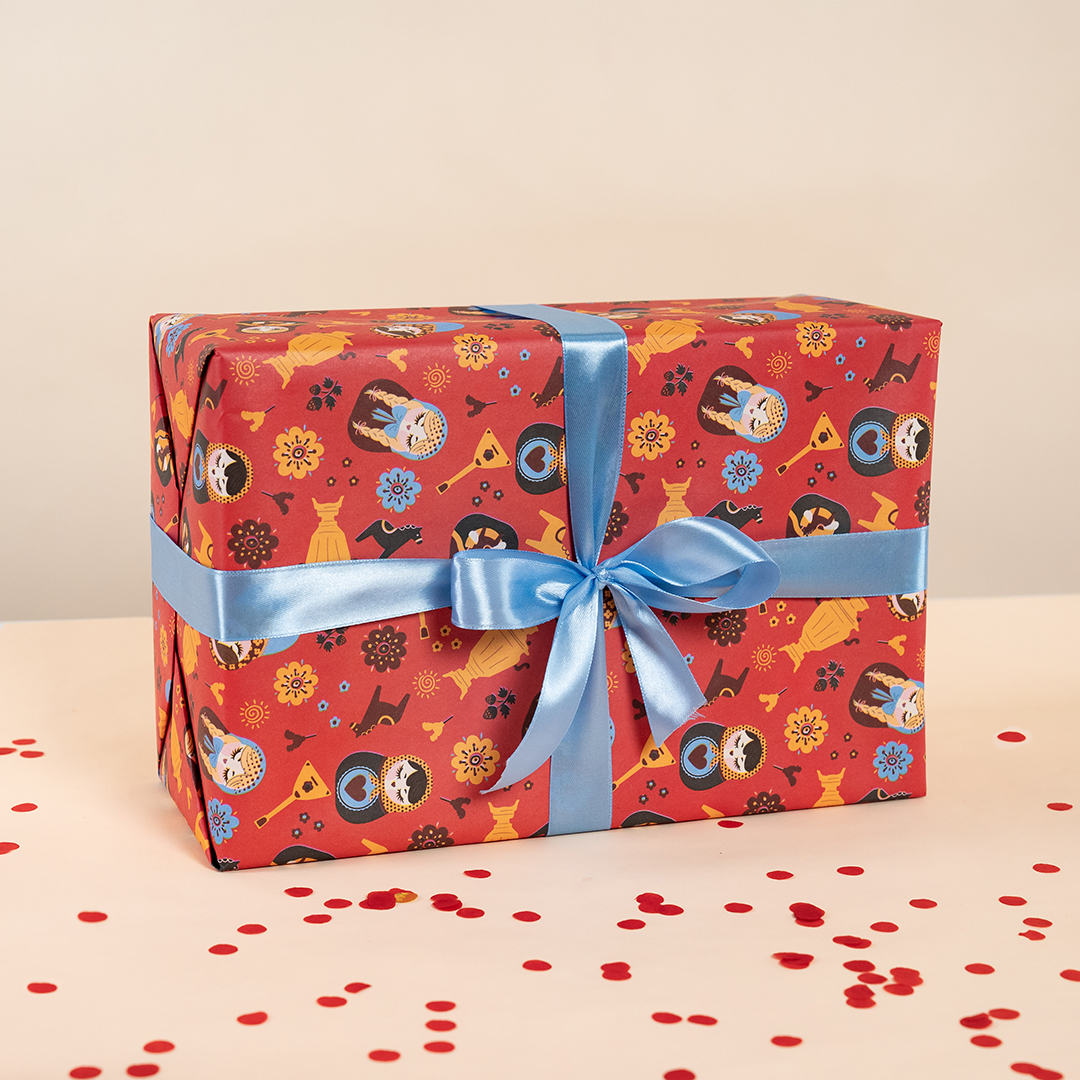 Упаковочная бумага 80гр (0,7*1 м) Матрешки, 10 шт.