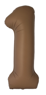 Шар (40''/102 см) Цифра, 1 Slim, Шоколад, Матовый, 1 шт.