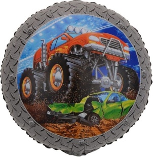 Шар (18''/46 см) Круг, Пикап Монстр-Трак, 1 шт.