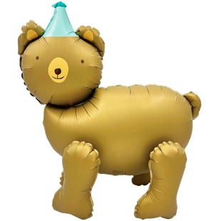 Шар (24''/61 см) Фигура 3D, Мишка в колпачке, Сатин, 1 шт. в уп.