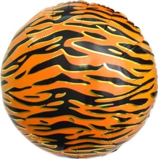 Шар (18''/46 см) Круг, Сафари, Тигр, 1 шт.