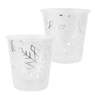 Стаканы (250 мл) Снежинки, Металлик, 6 шт.