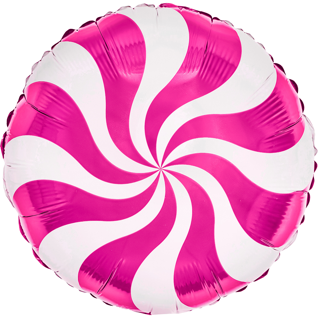 Шар (9''/23 см) Мини-круг, Леденец, Фуше, 1 шт.