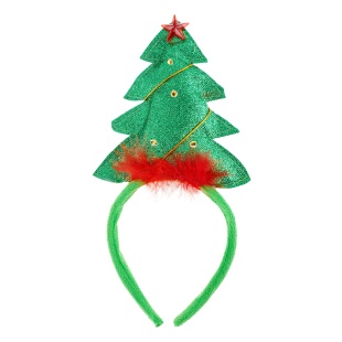 Ободок, Праздничная елочка, Зеленый/Красный, 1 шт. 
