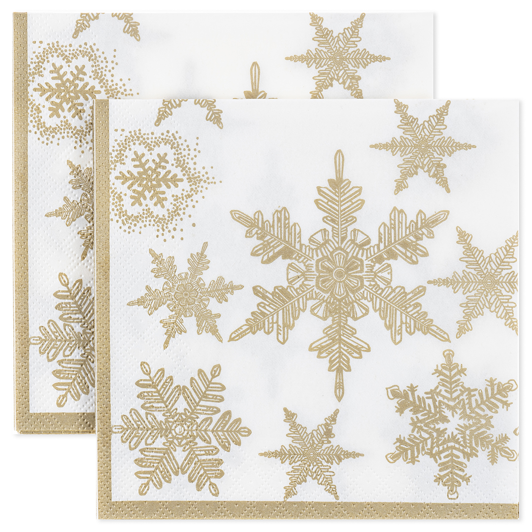 Сервировочные салфетки, Снегопад, Золото, 33*33 см, 20 шт.