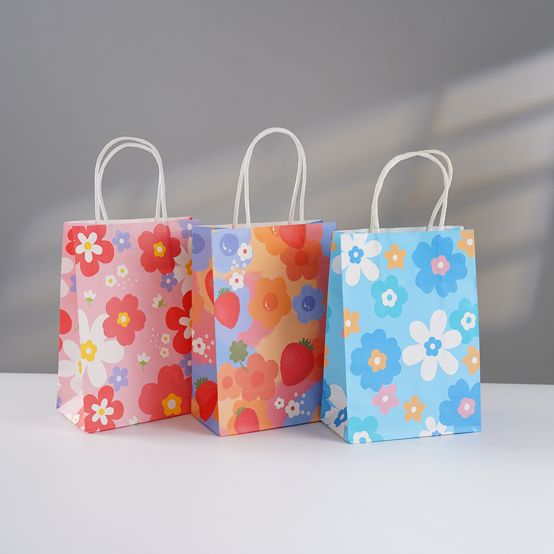 Пакет подарочный, Крафт 120гр, Цветочное настроение, Дизайн №3, 21*15*8 см, 1 шт.